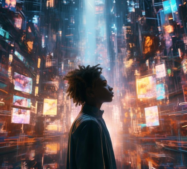 单人科技动态素材，数字时代的人性之光